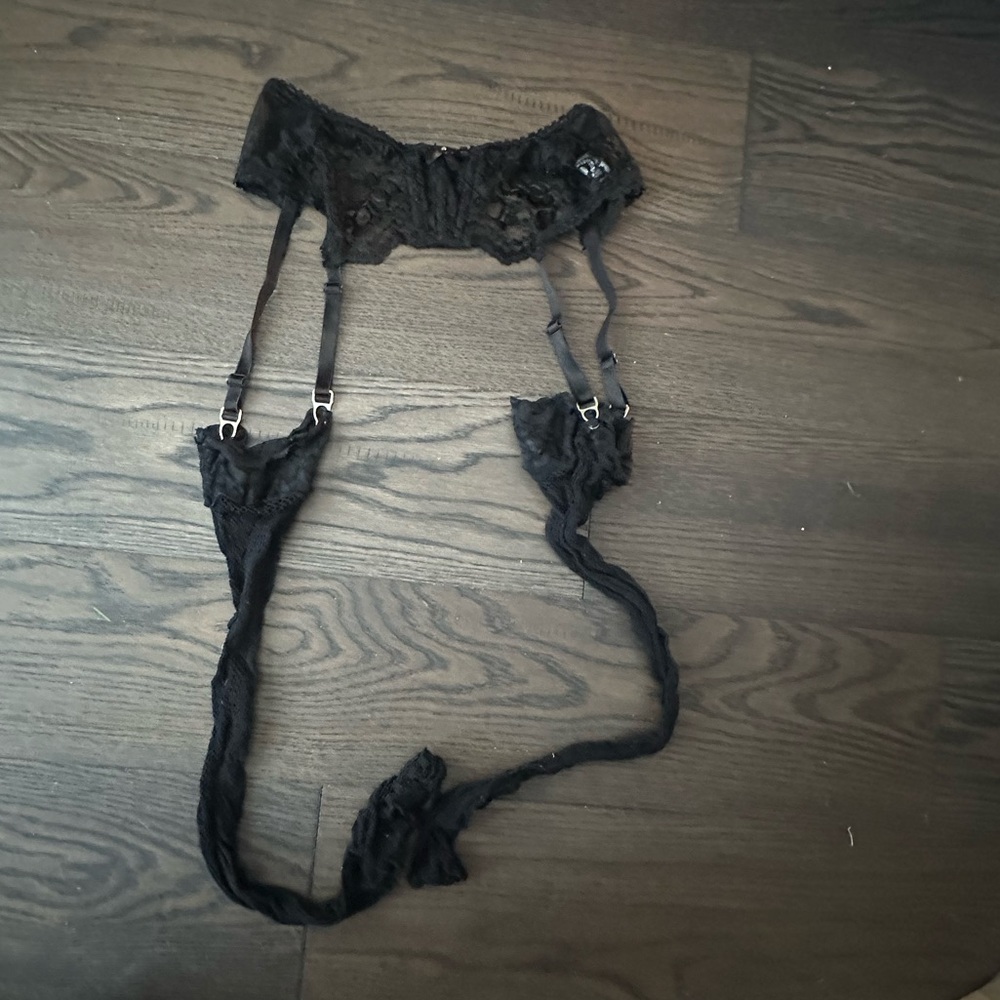 Shirley of Hollywood Black Lace Garter Belt